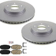 AmeriBRAKES Coated Brake Rotors Ceramic Brake Pads for Hyundai Veracruz 07-2012