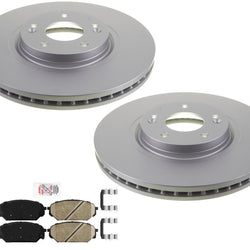 AmeriBRAKES Coated Brake Rotors Ceramic Brake Pads for Hyundai Veracruz 07-2012