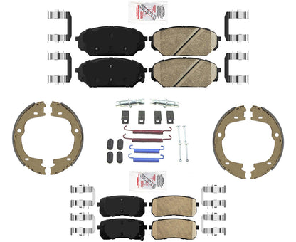 Front & Rear Ceramic Brake Pads & Parking Shoes for Hyundai Veracruz 2007-2012