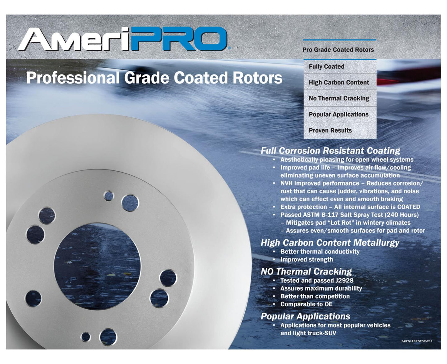 Coated Brake Rotors Brake Pads For Chrysler Pacifica 2020-2024 All Wheel Drive