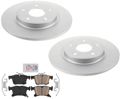 Rear Coated Rotors & Brake Pads for Chrysler Pacifica 2020-2024 All Wheel Drive