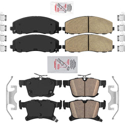 Front & Rear Ceramic Disc Brake Pads For Pacifica 2017-2024 Front Wheel Drive
