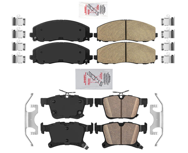 Front & Rear Ceramic Disc Brake Pads For Pacifica 2017-2024 Front Wheel Drive
