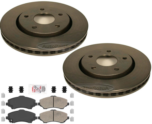 Performance Carbon Front Disc Brake Rotors & Brake Pads For Grand Caravan 08-16