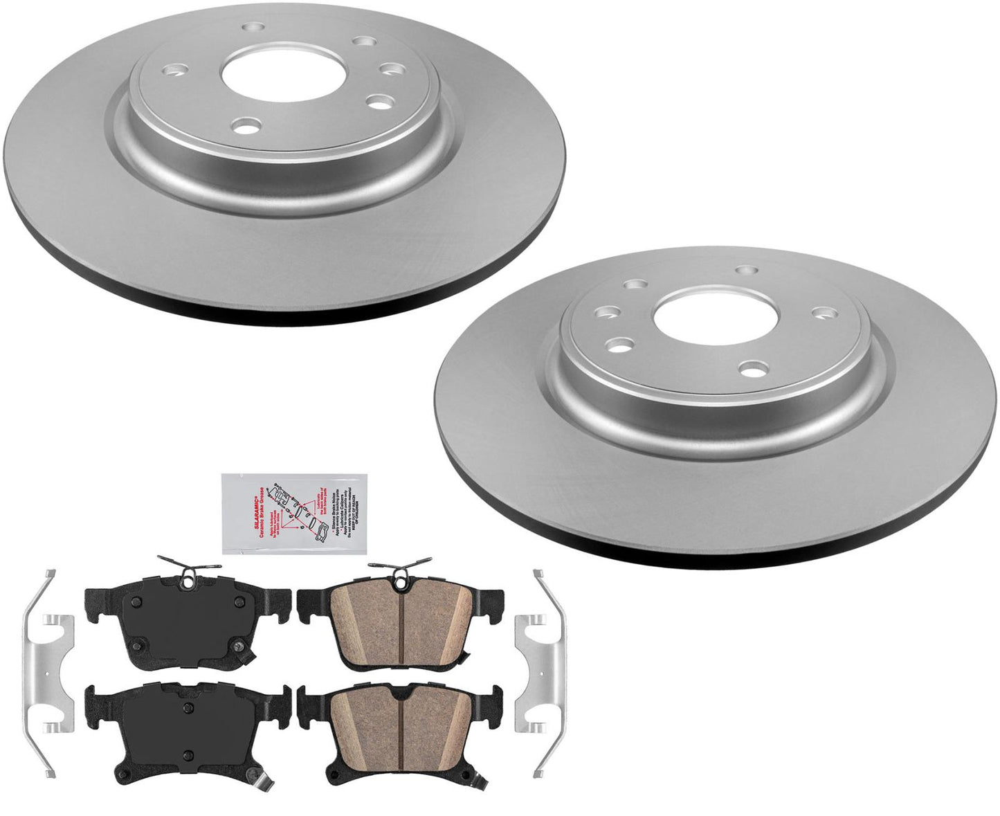 Rear Coated Disc Brake Rotors & Ceramic Pads For Chrysler Pacifica 2017-2024 FWD