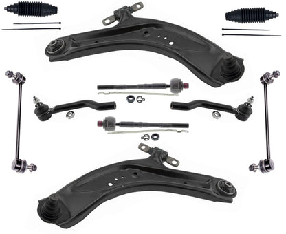 Front Lower Control Arms Inner Outer Tie Rods & Links For Nissan Rogue 2014-20
