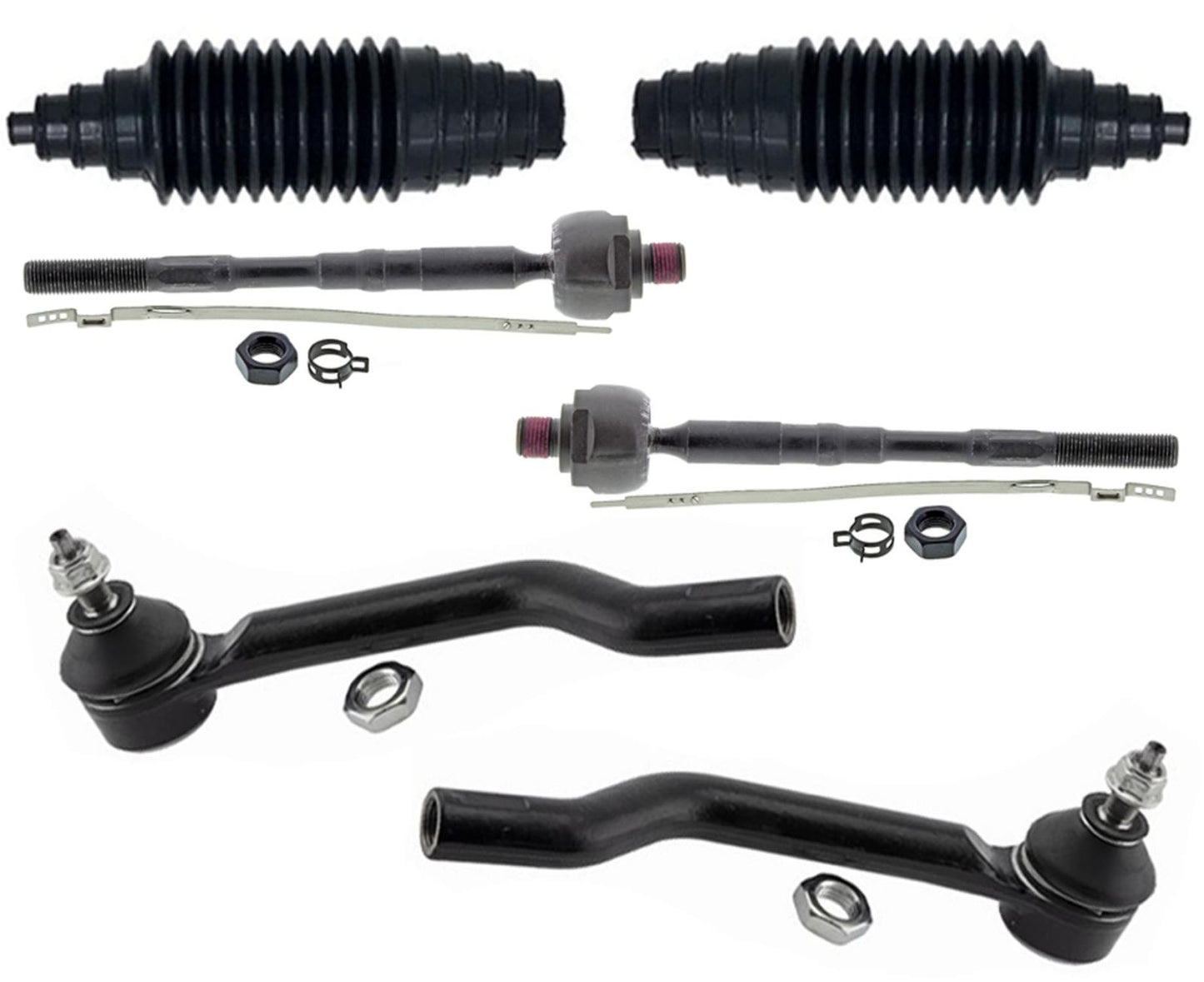 Front Left & Right Inner & Outer Tie Rods For Nissan Rogue 2014-2020