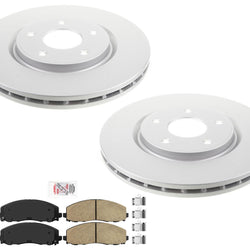Front Coated Rotors & Brake Pads For Chrysler Pacifica 2020-2024 All Wheel Drive