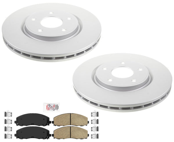 Front Coated Rotors & Brake Pads For Chrysler Pacifica 2020-2024 All Wheel Drive