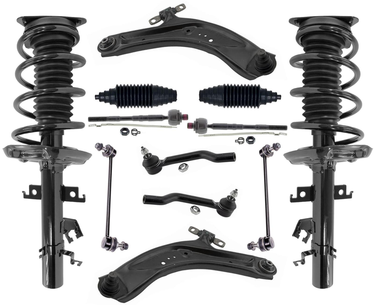 Barras de acoplamiento y enlaces de brazos de control inferiores de puntales delanteros para Nissan Rogue 2014-2020