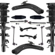 Front Struts Lower Control Arms Tie Rods & Links For Nissan Rogue 2014 2017 2020