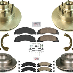 F&R Disc Brake Rotors & Pads For Ford E150 & E350 08-2014 Single Rear Wheel