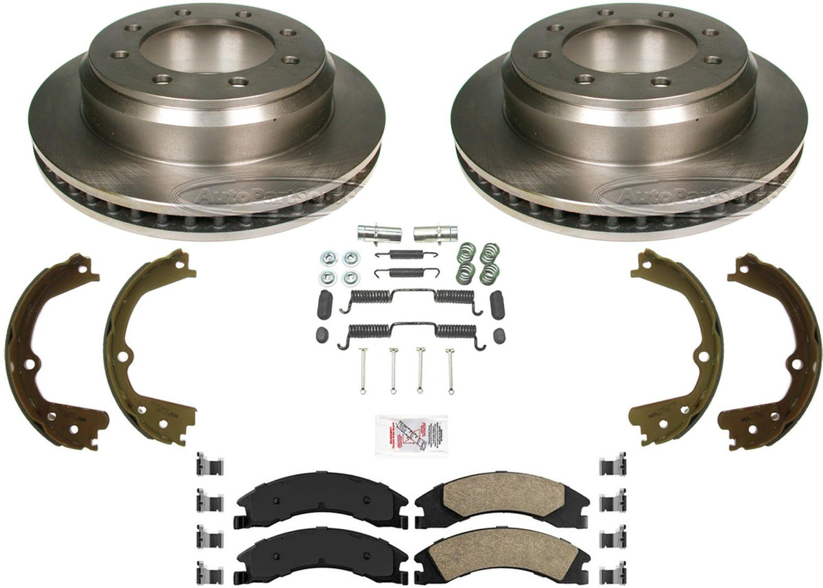 Rotores y pastillas de freno de disco trasero para rueda trasera simple Ford E150 y E350 08-2014 - Photo 1