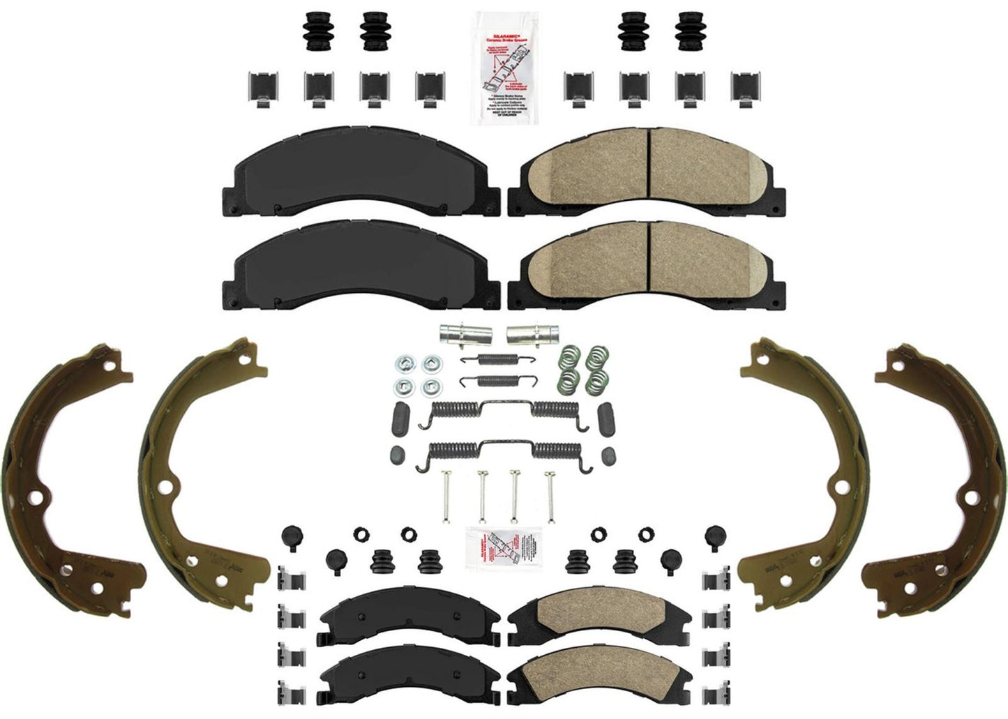 AmeriPro Fleet Duty Disc Brake Pads Parking Shoes For Ford E150 E250 Van 08-2014 - Photo 1