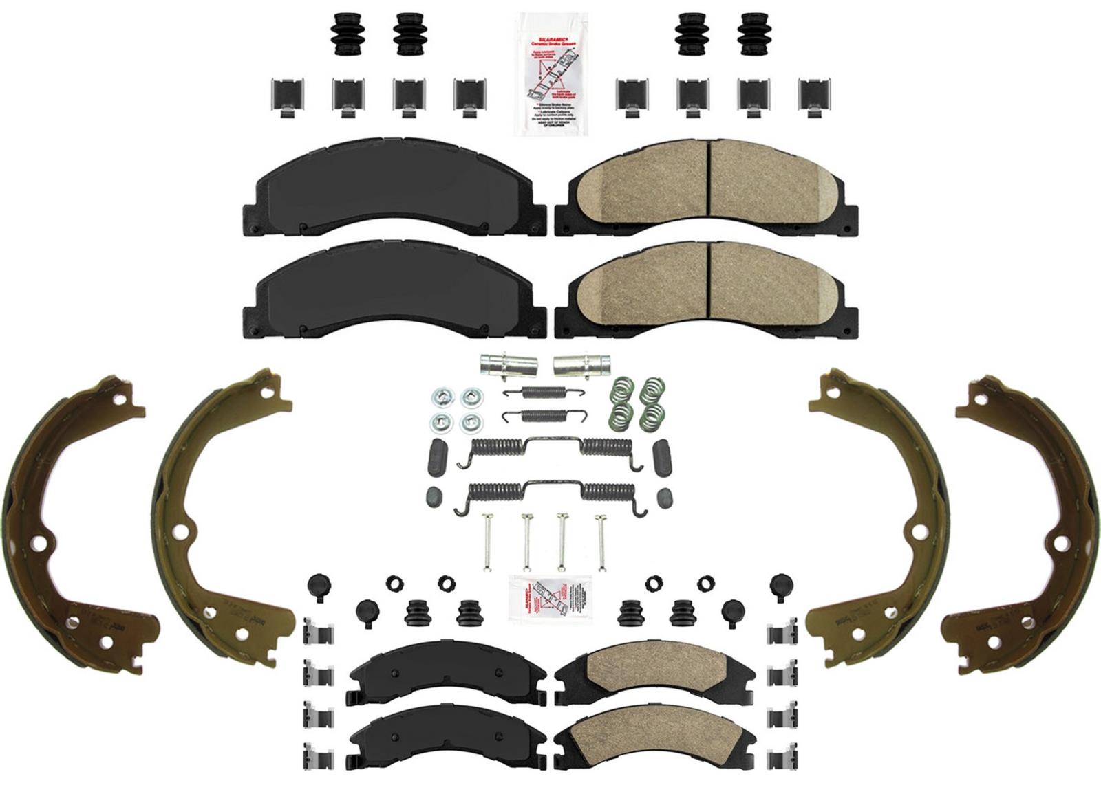 AmeriPro Fleet Duty Disc Brake Pads Parking Shoes For Ford E150 E250 Van 08-2014