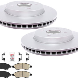 Front Coated Rotors & Ceramic Brake Pads For Nissan Versa 1.6L 2012-2019
