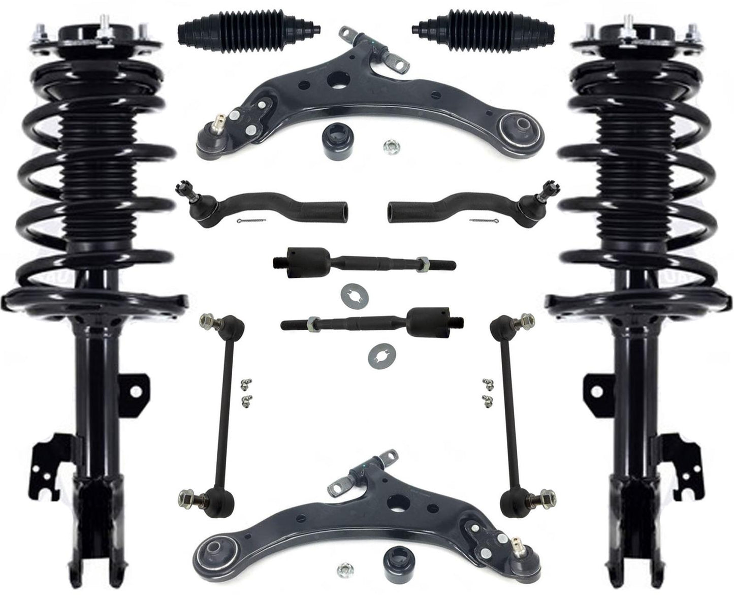 Barras de acoplamiento y enlaces de brazos de control de puntales completos delanteros para Toyota Camry 2007-2011