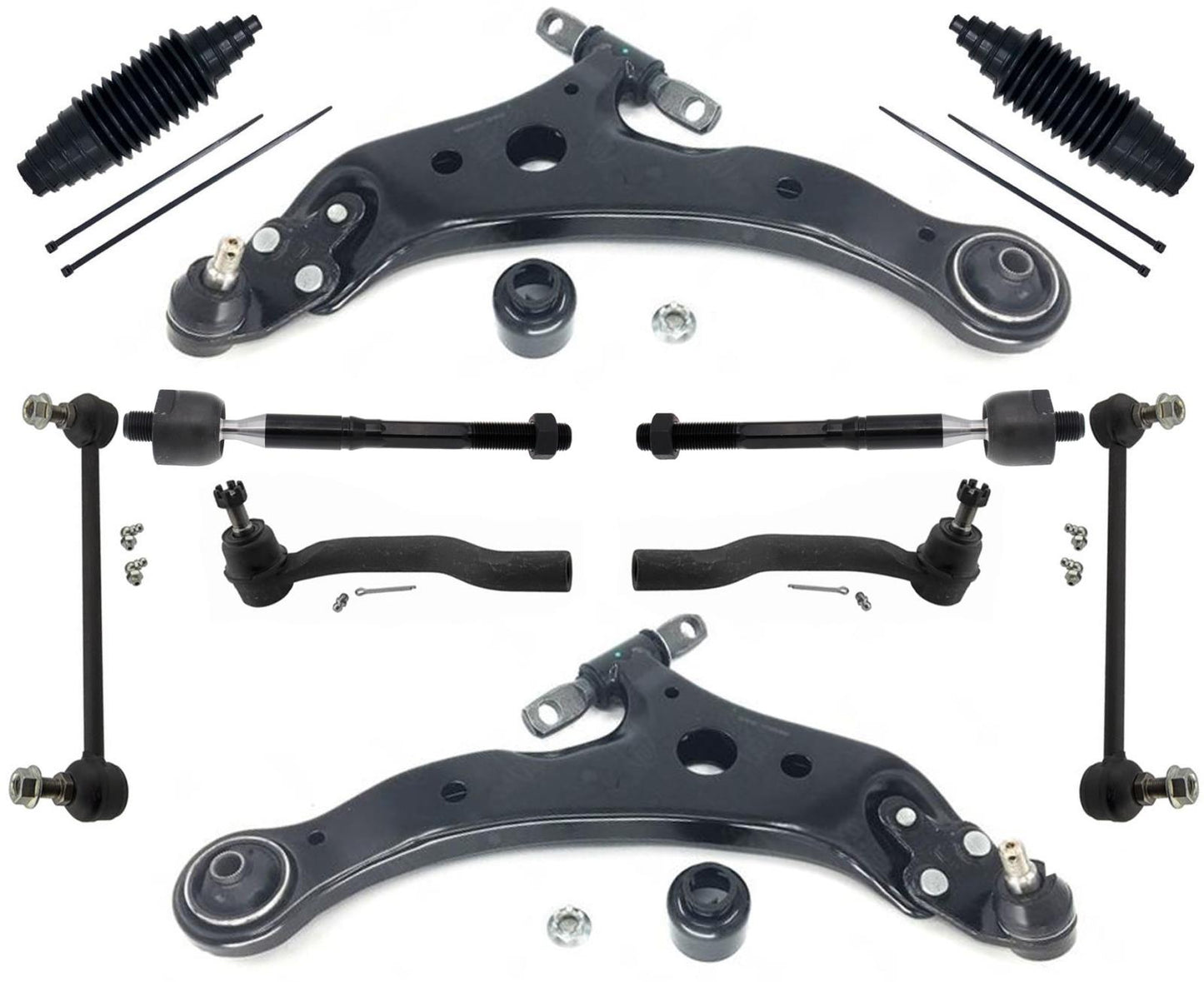 Barras de acoplamiento y enlaces de brazos de control de puntales completos delanteros para Toyota Avalon 2013-2018