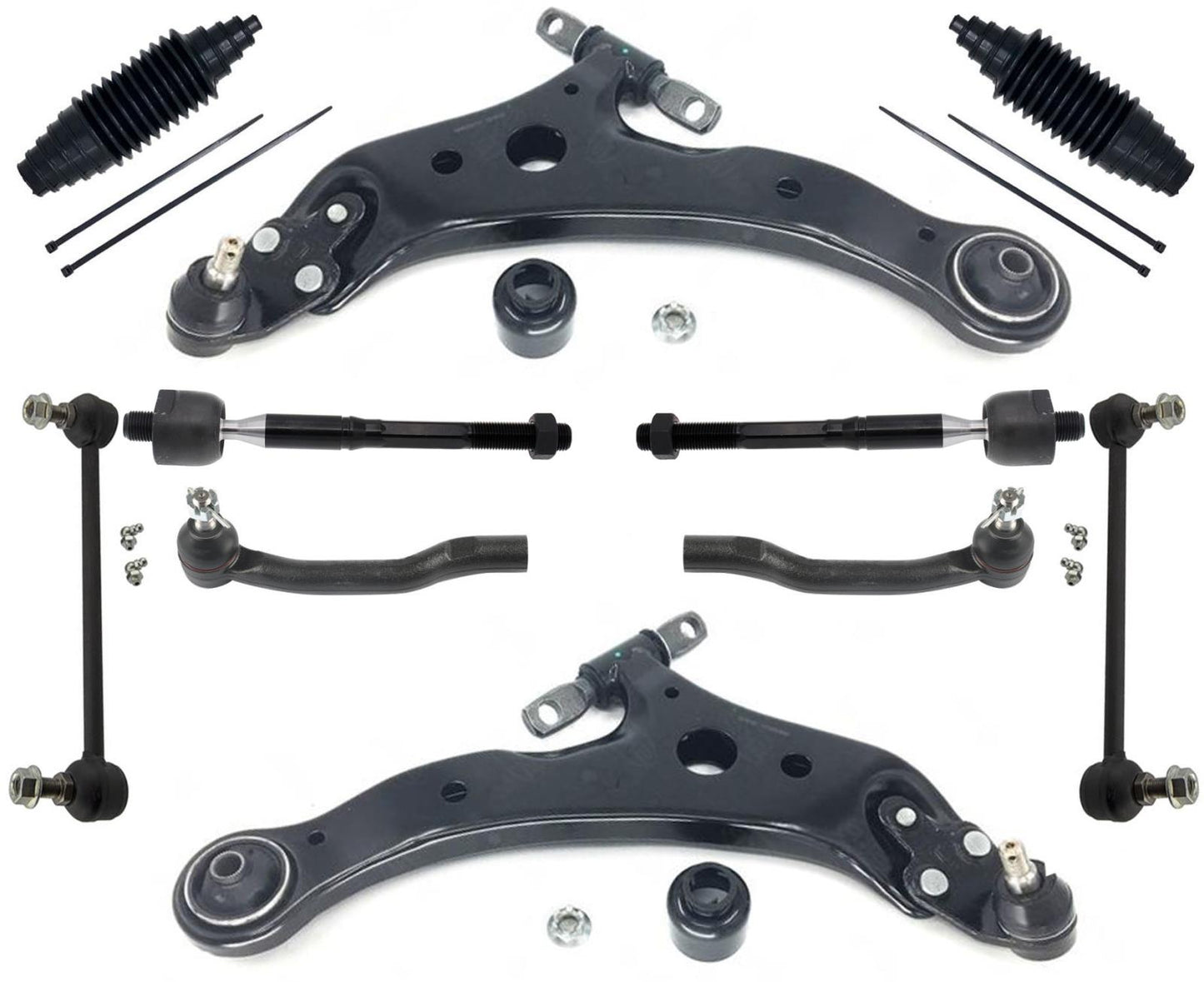 Front Lower Control Arms W/ Bushings Ball Joint Tie Rods For Lexus ES350 13-18
