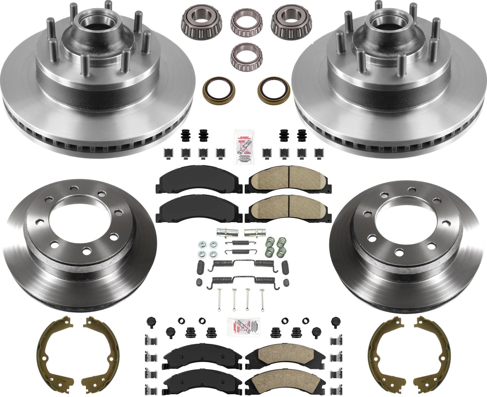 Carbon Fleet Service Disc Brake Rotors & Pads For Ford E150 E250 Van 2008-2014