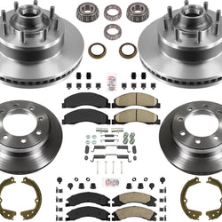 Carbon Fleet Service Disc Brake Rotors & Pads For Ford E150 E250 Van 2008-2014