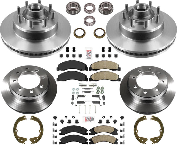 Carbon Fleet Service Disc Brake Rotors & Pads For Ford E150 E250 Van 2008-2014