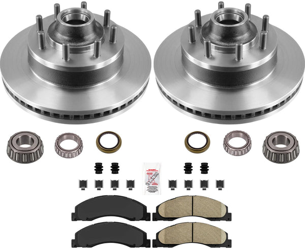 Carbon Fleet Service Disc Brake Rotors & Pads For Ford E150 E250 Van 2008-2014