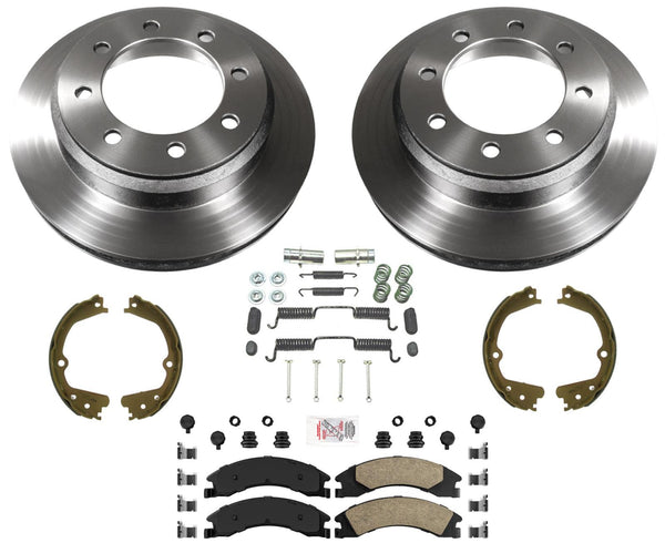 Carbon Fleet Service Disc Brake Rotors & Pads For Ford E150 E250 Van 2008-2014