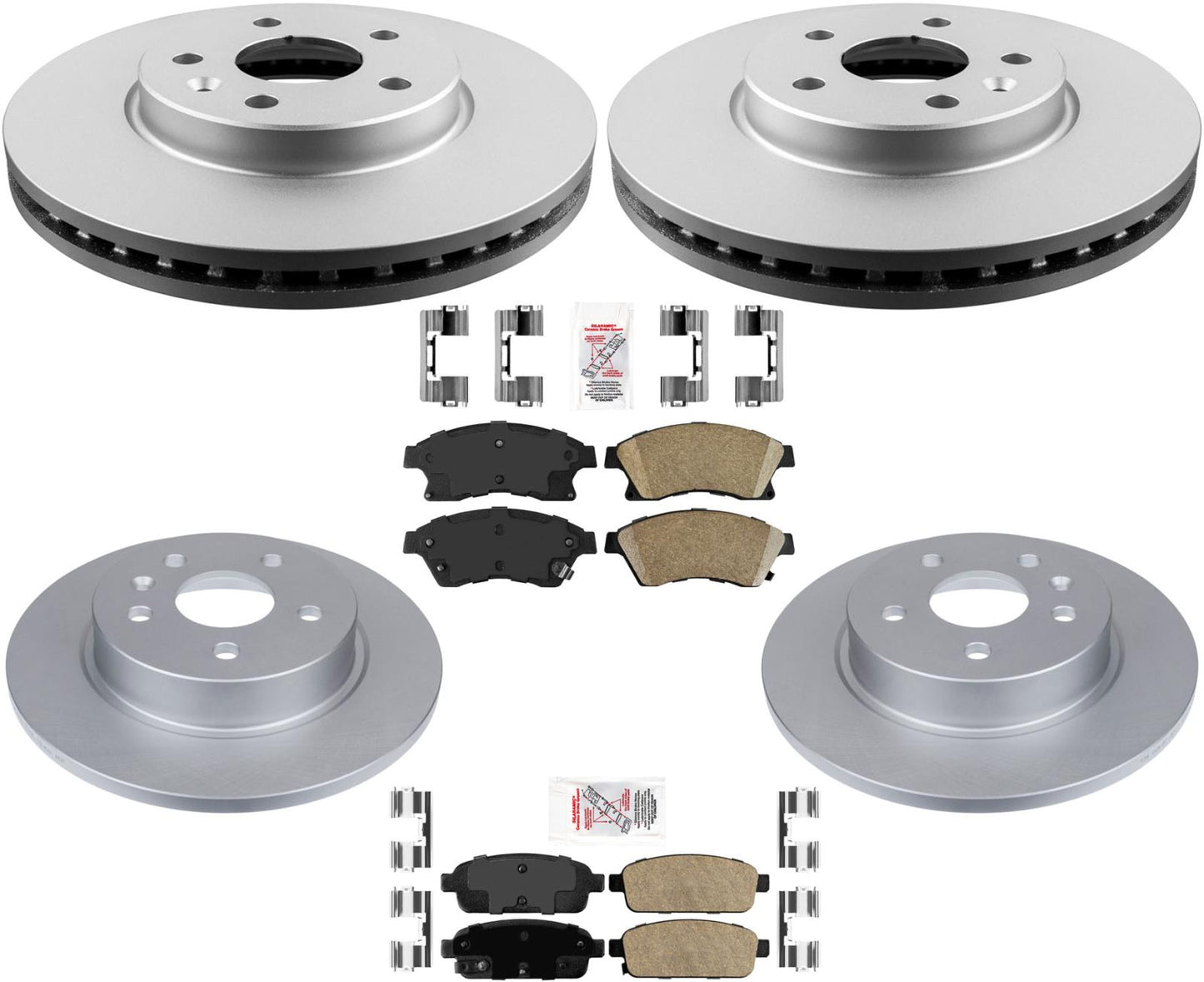 Improved Performance Coated Brake Rotor Brak Pads For Chevrolet Cruze 2010-2015