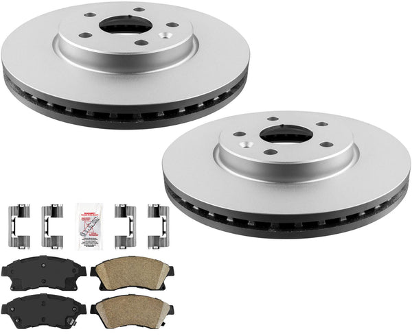 Improved Performance Coated Brake Rotor Brak Pads For Chevrolet Cruze 2010-2015