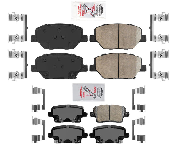 AmeriPro Premium Ceramic Front & Rear Disc Brake Pads For Cadillac XT4 19-2022