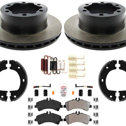 Carbon Fleet Duty Brake Rotors Pads For Sprinter 3500 2007-16 Dual Rear Wheel