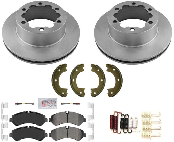 Coated Disc Brake Rotors Pads Hardware For Sprinter 3500 19-20 Dual Rear Wheel