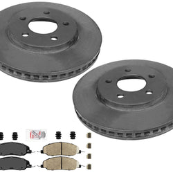 Front Carbon Performance Disc Brake Rotors & Brake Pads For Mustang 4.0L 05-10