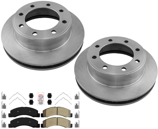 Fleet Duty Disc Brake Rotors Pads Hardware For Ford F250 Super Duty 4x4 00-2004