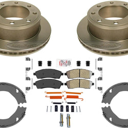Fleet Duty Carbon Disc Brake Rotors Pads For Ford F250 350 Super Duty 99-2004