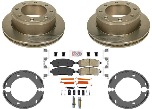 Fleet Duty Carbon Disc Brake Rotors Pads For Ford F250 350 Super Duty 99-2004
