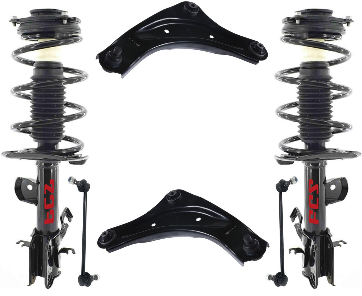 Articulaciones y enlaces de rótula de brazos de control de puntales completos delanteros para Nissan Juke 11-2017