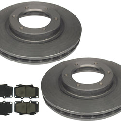 Front Carbon Performance Disc Brake Rotors Pads For Toyota Landcruiser 93-97