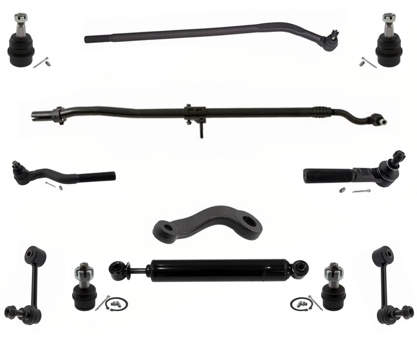 For Wrangler 10-17 Ball Joints Tie Rod Arm To Steering Assembly Front 12Pc Kit