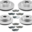 For Dodge Durango 2004-2006 Front & Rear Brake Coated Rotors & Brake Pads