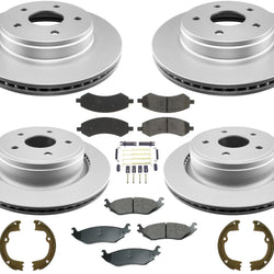 Rotor de freno delantero y trasero con pastillas de freno para Dodge 11-18 Ram 1500 Pick Up 5Stud 8pc