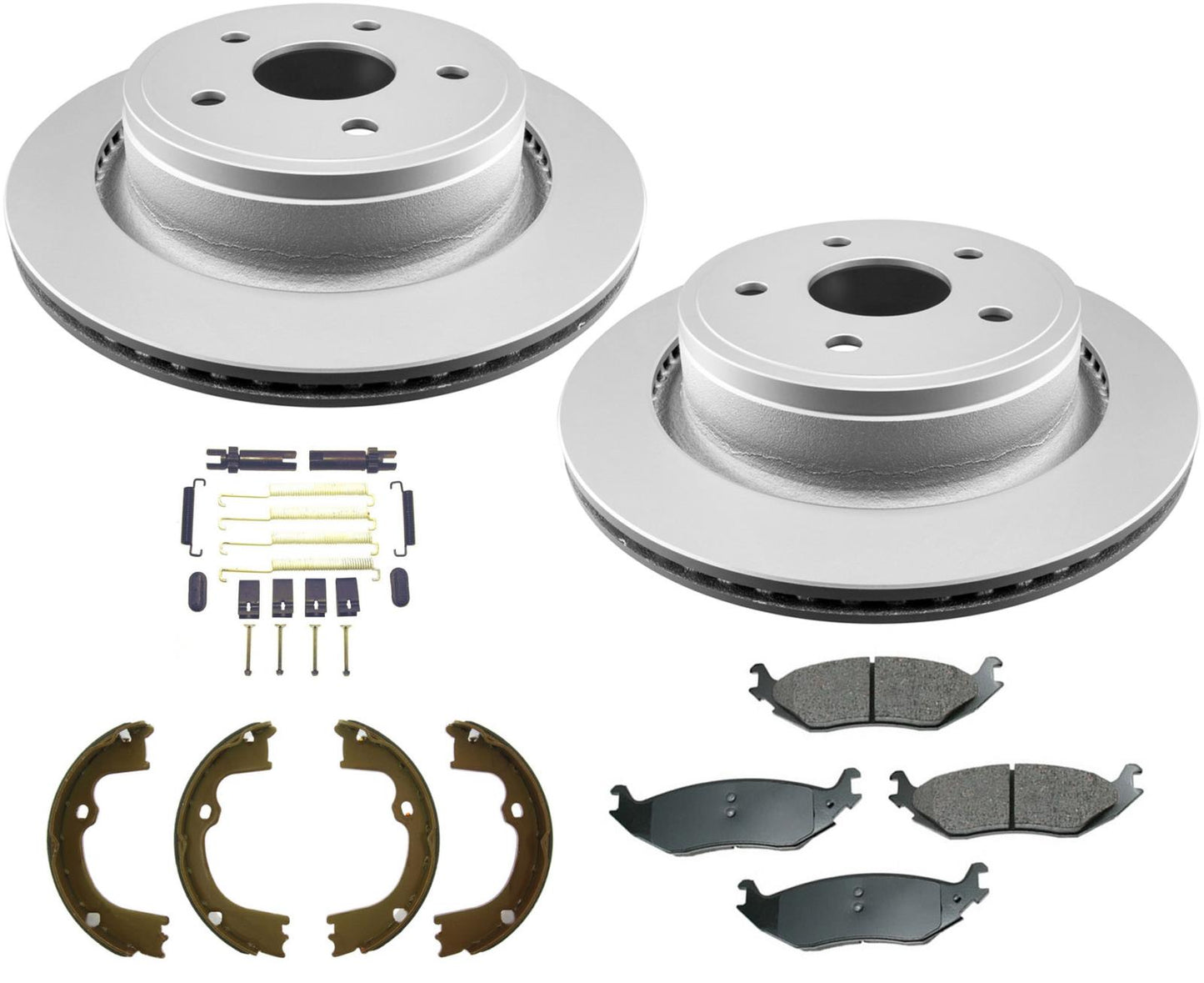 Kit de zapatas de freno de estacionamiento, pastillas de rotores de disco trasero, para Dodge 08-18 Ram 1500 Pick Up