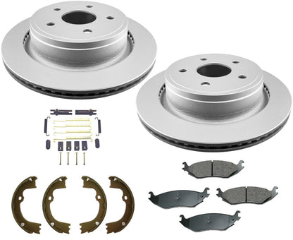 Kit de zapatas de freno de estacionamiento, pastillas de rotores de disco trasero, para Dodge 08-18 Ram 1500 Pick Up
