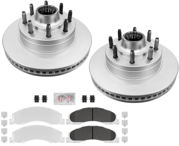 Ultra-Premium Fleet Front Galvanized Brake Pads & Coated Rotors FOR 08-14 E150