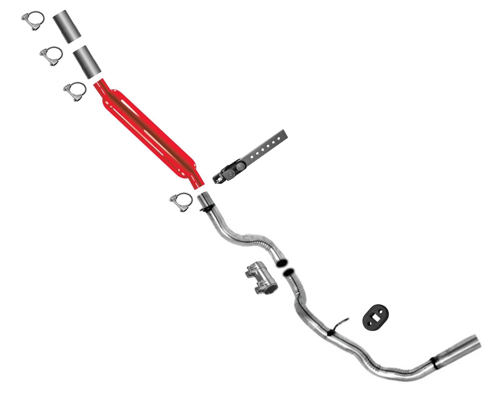 Tubo de escape de silenciador Cherry Bomb Performance para Ford F150 1996 Pick Up 5.0L 5.8L