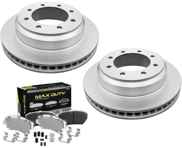 Ultra-Premium Fleet Rear Galvanized Brake Pads & Coated Rotors FOR 08-14 E150