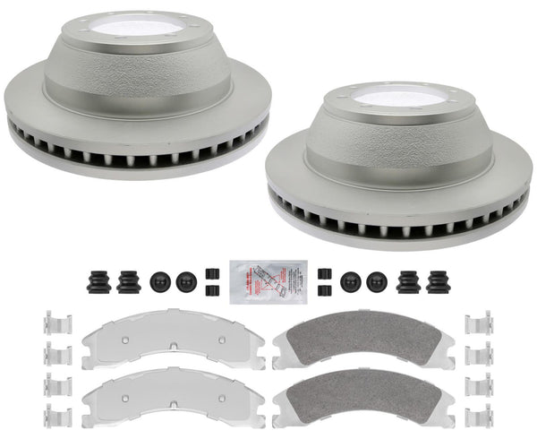 Ultra-Premium Fleet Rear Galvanized Brake Pads & Coated Rotors FOR 08-23 E450