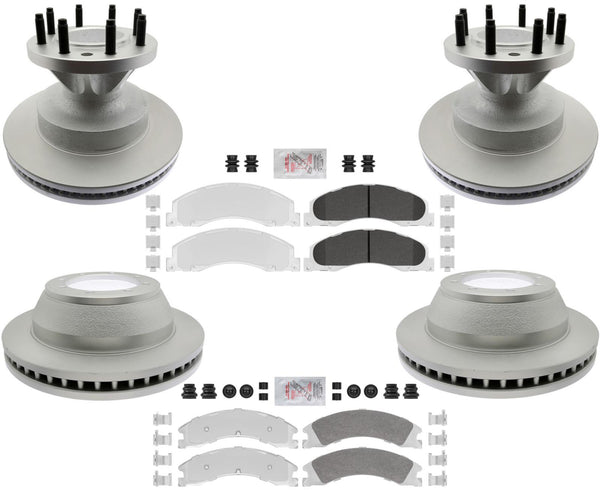 Pastillas de freno galvanizadas delanteras traseras de flota premium y rotores recubiertos para E450 2008-23