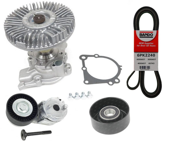 New Engine Water Pump & Fan Clutch Fits For Jeep Wrangler 4.0L 00-06 with A/C